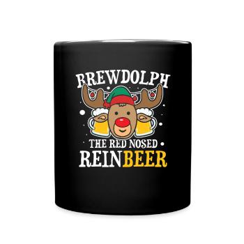 brewdolph the red nosed reinbeer - Tasse einfarbig - Schwarz - Vorne