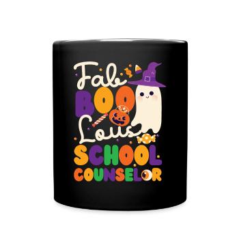 School Counselor Halloween Ghost - Tasse einfarbig - Schwarz - Vorne