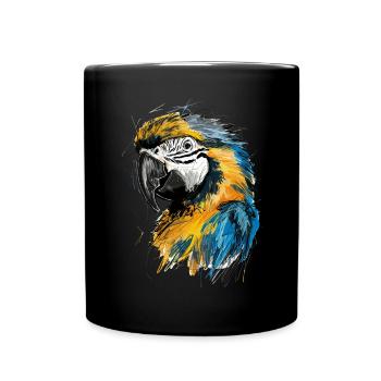 Perroquets Art Dessin Abstrait - Mug uni - noir - Devant