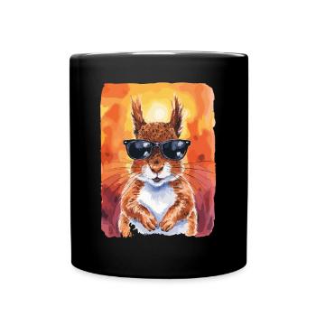 Écureuil cool avec des lunettes de soleil - Mug uni - noir - Devant