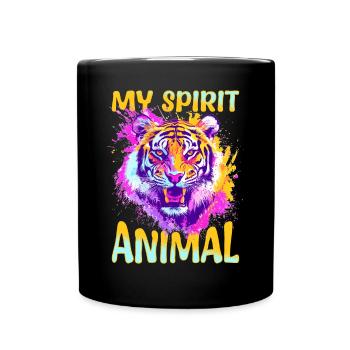 Drôle de tigre animal, mon animal spirituel - Mug uni - noir - Devant