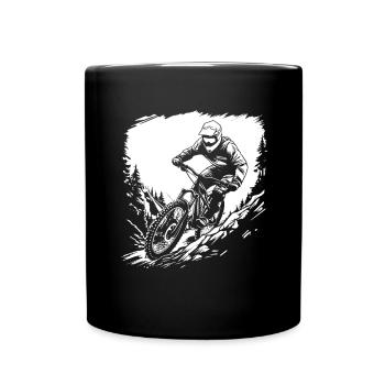 Mountainbiking Skizze - Tasse einfarbig - Schwarz - Vorne