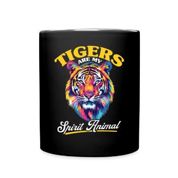 Funny Tiger Animal Tigers are my spirit animal - Full Colour Mug - black - Front