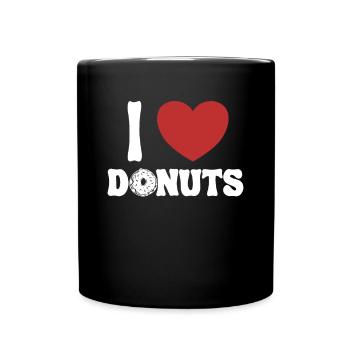 Ich liebe Donuts Donuts Maker Glasierter Liebhaber Donut - Tasse einfarbig - Schwarz - Vorne