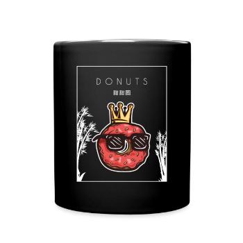Donuts Chinesischer Hanzi Donut-Maker Glasierter Liebhaber - Tasse einfarbig - Schwarz - Vorne