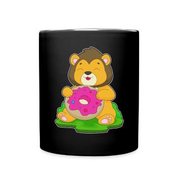 Lion Donut - Full Colour Mug - black - Front