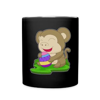Monkey Easter Easter Egg - Full Colour Mug - black - Front