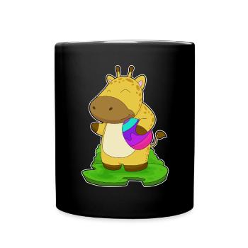 Giraffe Ostern Osterei - Tasse einfarbig - Schwarz - Vorne