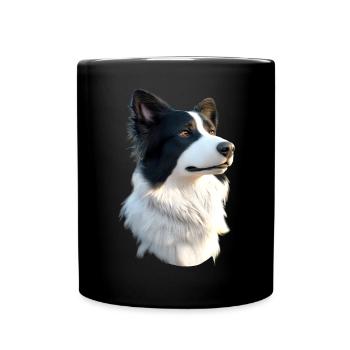 Border Collie Dog Lover Puppy Cute Collies - Full Colour Mug - black - Front