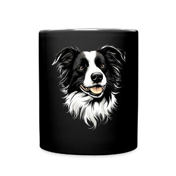 Border Collie Dog Lover Puppy Cute Collies - Full Colour Mug - black - Front