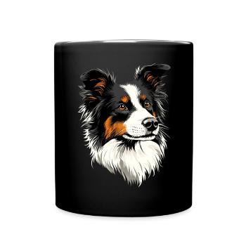 Border Collie Dog Lover Puppy Cute Collies - Full Colour Mug - black - Front