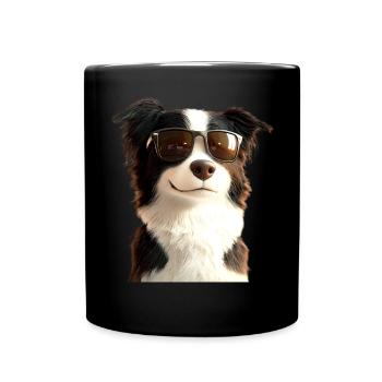 Border Collie Dog Lover Puppy Cute Collies - Full Colour Mug - black - Front