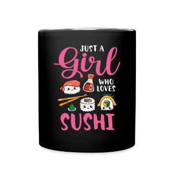 Sushi Essen Japan Nigiri Geschenk - Tasse einfarbig - Schwarz - Vorne