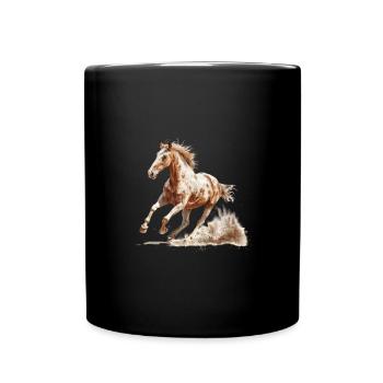 Galop dynamique cheval brun - Mug uni - noir - Devant