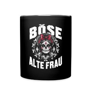 Motorcycle Biker Lady Sarcasm Nasty Old Woman - Full Colour Mug - black - Front