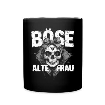 Motorcycle Biker Lady Sarcasm Nasty Old Woman - Full Colour Mug - black - Front