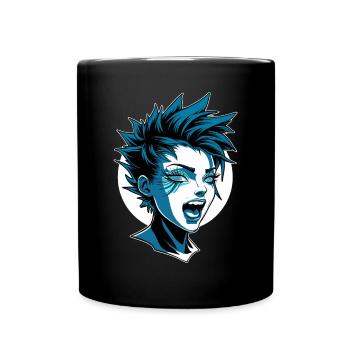 Fille punk futuriste avec mohawk - Mug uni - noir - Devant