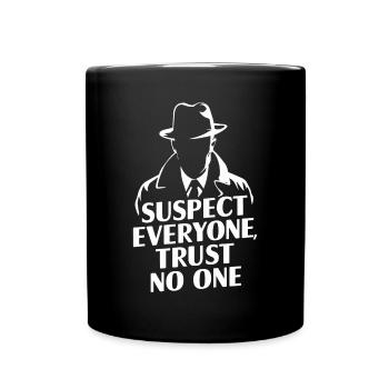 Murder Mystery Dinner Outfit: Suspect Everyone, - Full Colour Mug - black - Front