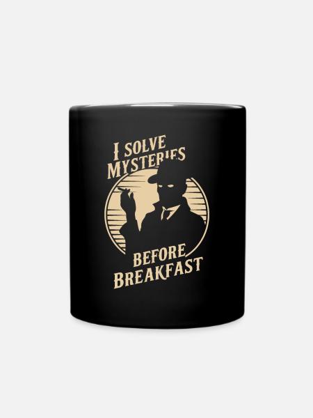 Je résous des mystères avant le petit-déjeuner Meurtre - Mug uni - noir