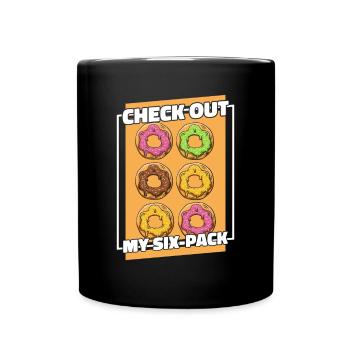 Schauen Sie sich meinen Sixpack Doughnut Glazed Maker Lover an - Tasse einfarbig - Schwarz - Vorne