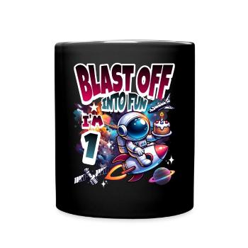 Astronaute 1er anniversaire Espace - Mug uni - noir - Devant