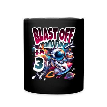Astronaute 3ème Anniversaire Espace - Mug uni - noir - Devant