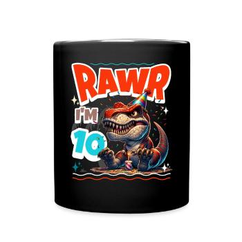 10e anniversaire Rawr T Rex dinosaure - Mug uni - noir - Devant