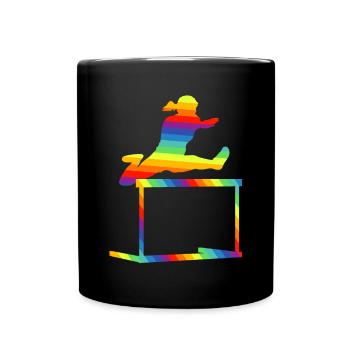 Hürden Lauf Leichtathletik - Tasse einfarbig - Schwarz - Vorne