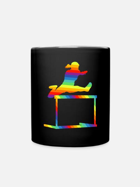 Hürden Lauf Leichtathletik - Tasse einfarbig - Schwarz