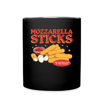 Mozzarella Sticks Käseliebhaber Geschenk - Tasse einfarbig - Schwarz - Vorne