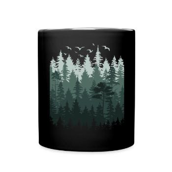 Wald Natur Wildnis Bäume Naturliebhaber - Tasse einfarbig - Schwarz - Vorne