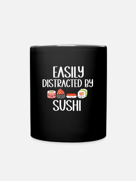 Sushi Japaner Foodliebhaber Nigiri Neko Sushi - Tasse einfarbig - Schwarz