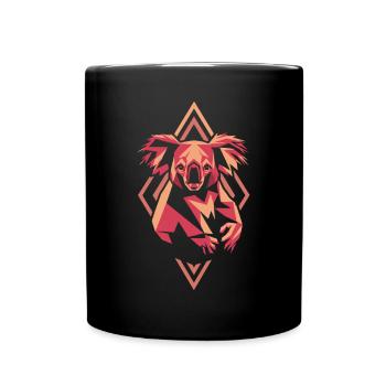 Geometrischer Koala im Retro-Stil - Tasse einfarbig - Schwarz - Vorne