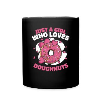 Fille qui aime les beignets Fabricant de beignets glacé - Mug uni - noir - Devant