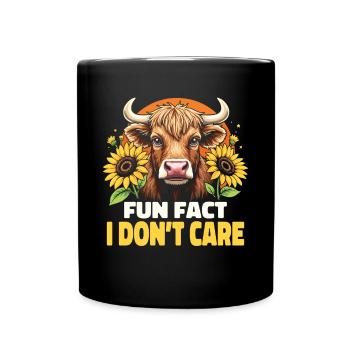 Schottisches Hochlandrind Highland Cow Hochlandkuh - Tasse einfarbig - Schwarz - Vorne