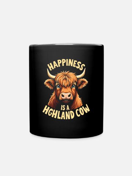 Schottisches Hochlandrind Highland Cow Hochlandkuh - Tasse einfarbig - Schwarz