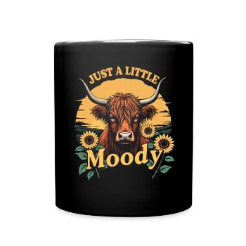 Schottisches Hochlandrind Highland Cow Hochlandkuh - Tasse einfarbig - Schwarz - Vorne
