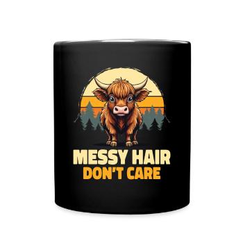 Schottisches Hochlandrind Highland Cow Hochlandkuh - Tasse einfarbig - Schwarz - Vorne