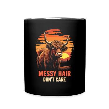 Schottisches Hochlandrind Highland Cow Hochlandkuh - Tasse einfarbig - Schwarz - Vorne