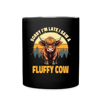 Schottisches Hochlandrind Highland Cow Hochlandkuh - Tasse einfarbig - Schwarz - Vorne
