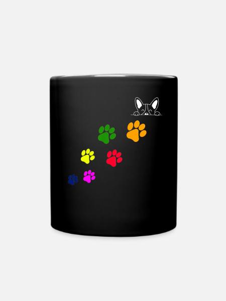 Empreintes pattes de chiens - Mug uni - noir
