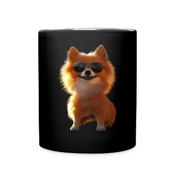 Pomeranian Pomeranian Pom Sweet German Spitz - Full Colour Mug - black - Front