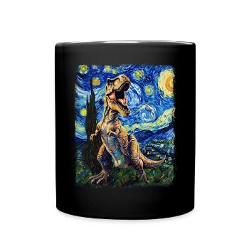 T-Rex Dinosaure Tyrannosaure Rex Nuit étoilée G - Mug uni - noir - Devant