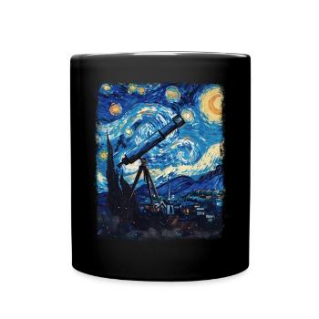 télescope astronomie système solaire nuit étoilée mâle - Mug uni - noir - Devant