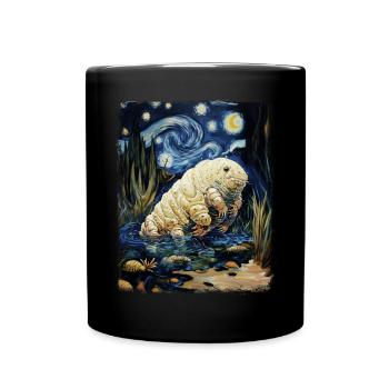Tardigrade Water Bear Microbiology Starry Night M - Full Colour Mug - black - Front