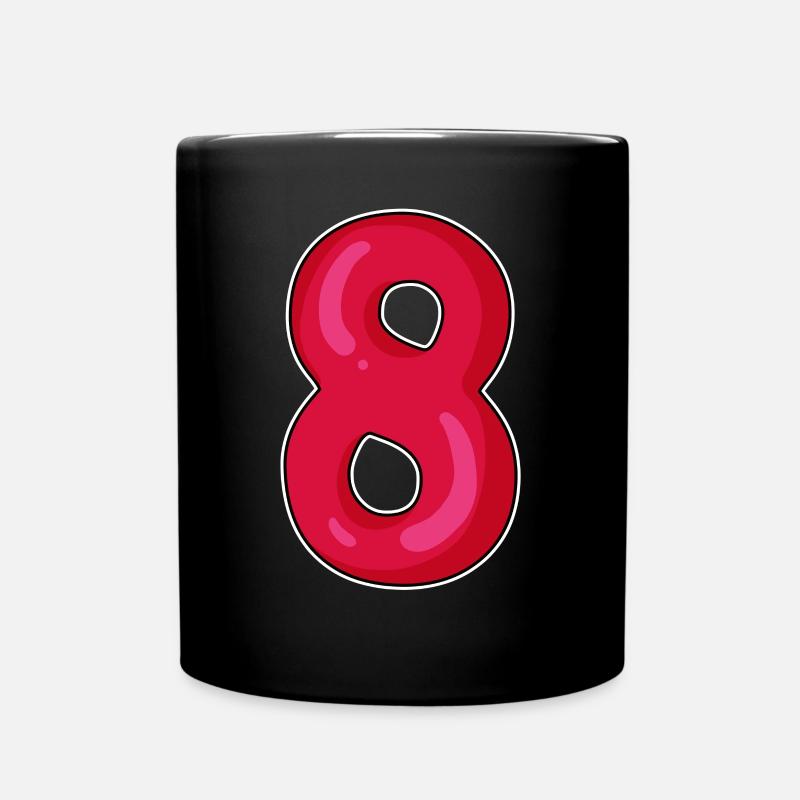 Numéro 8 Huitième Numéro Rouge Noir - Mug uni - noir