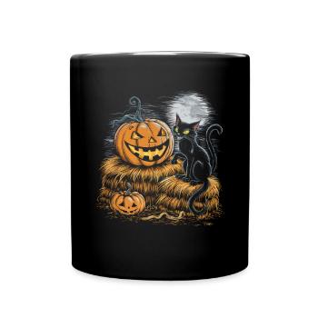 Halloween Costume Zombie Pumpkin Blood Spirit Party - Full Colour Mug - black - Front