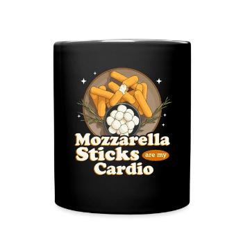 Mozzarella Sticks Käseliebhaber Geschenk - Tasse einfarbig - Schwarz - Vorne