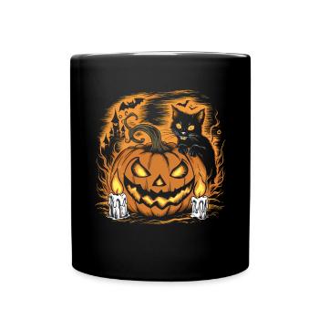 Halloween Costume Zombie Pumpkin Blood Spirit Party - Full Colour Mug - black - Front