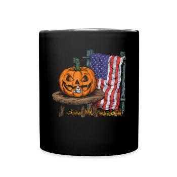 Halloween Costume Zombie Pumpkin Blood Spirit Party - Full Colour Mug - black - Front